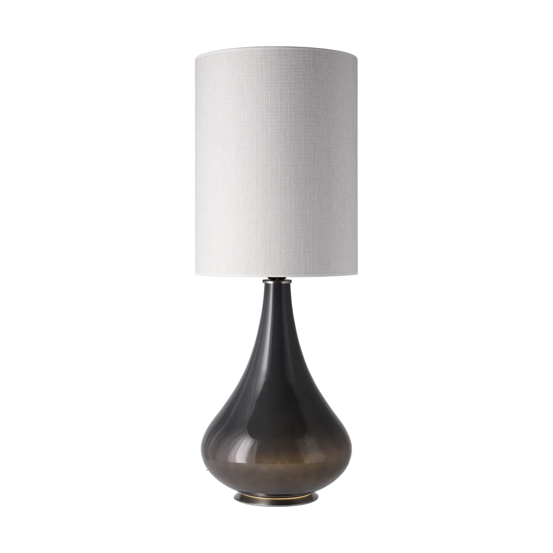 Lampada da tavolo Renata con base grigia, Babel Beige L Flavia Lamps