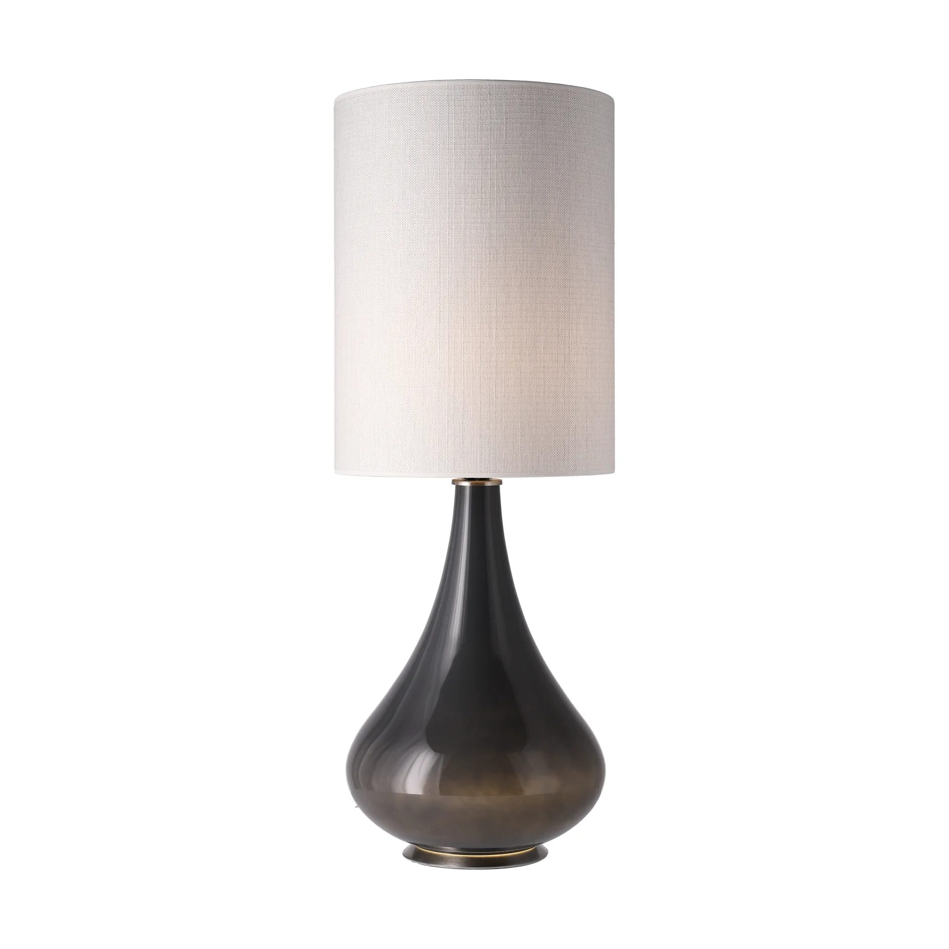 Lampada da tavolo Renata con base grigia, Babel Beige L Flavia Lamps