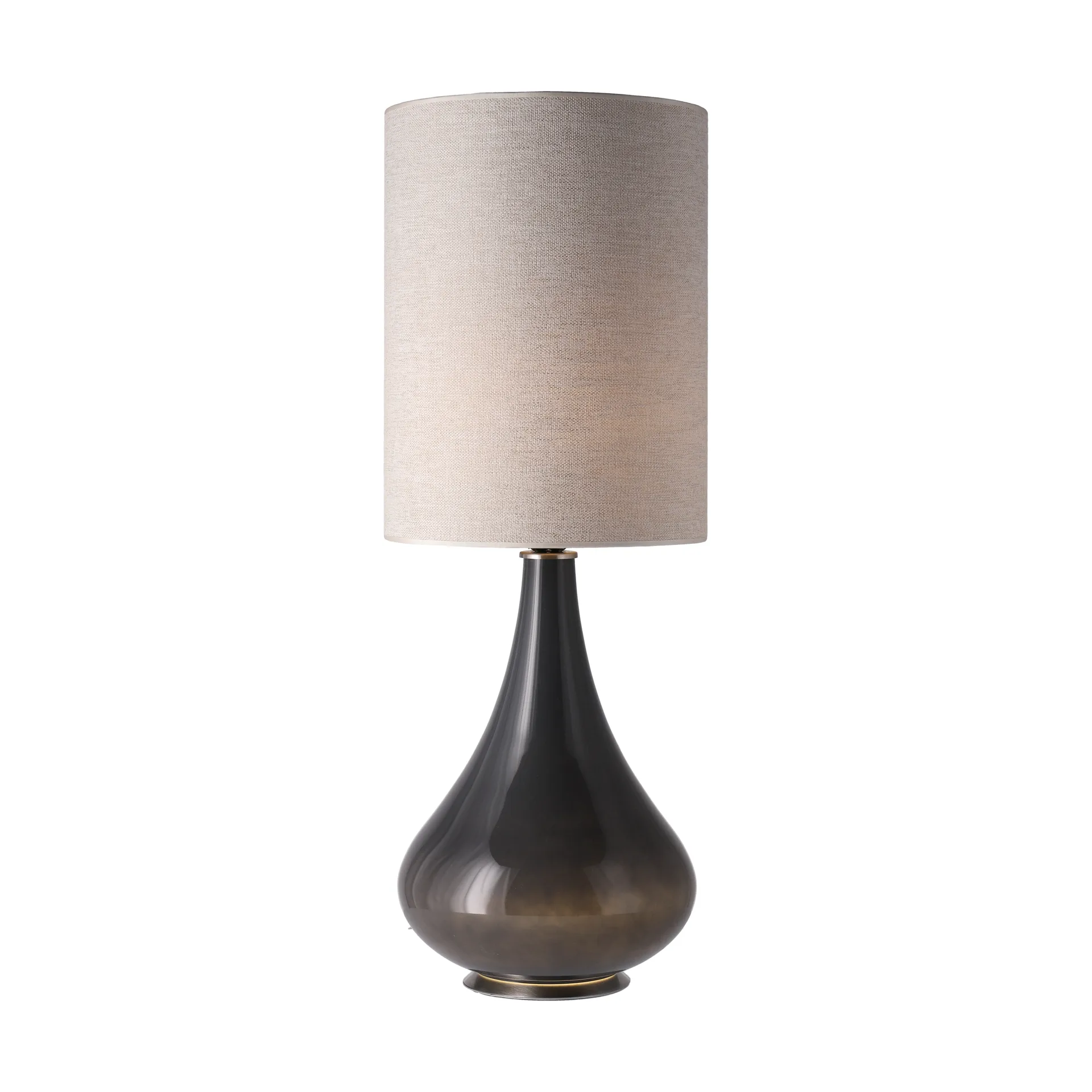 Lampada da tavolo Renata con base grigia, London Beige L Flavia Lamps