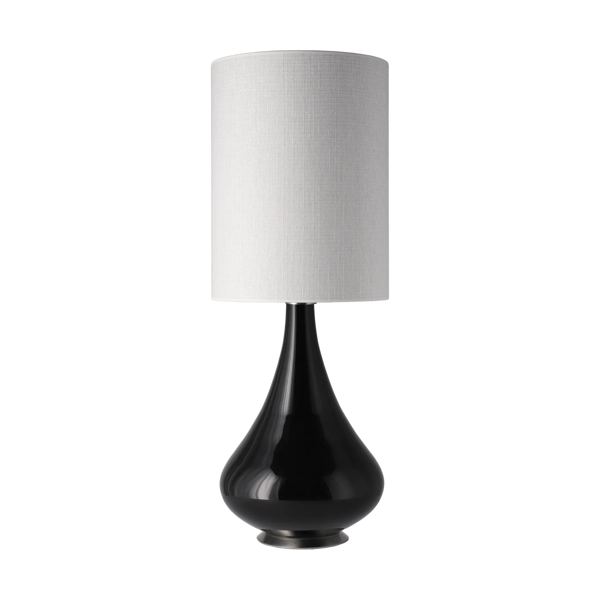 Lampada da tavolo Renata con base nera, Babel Beige L Flavia Lamps