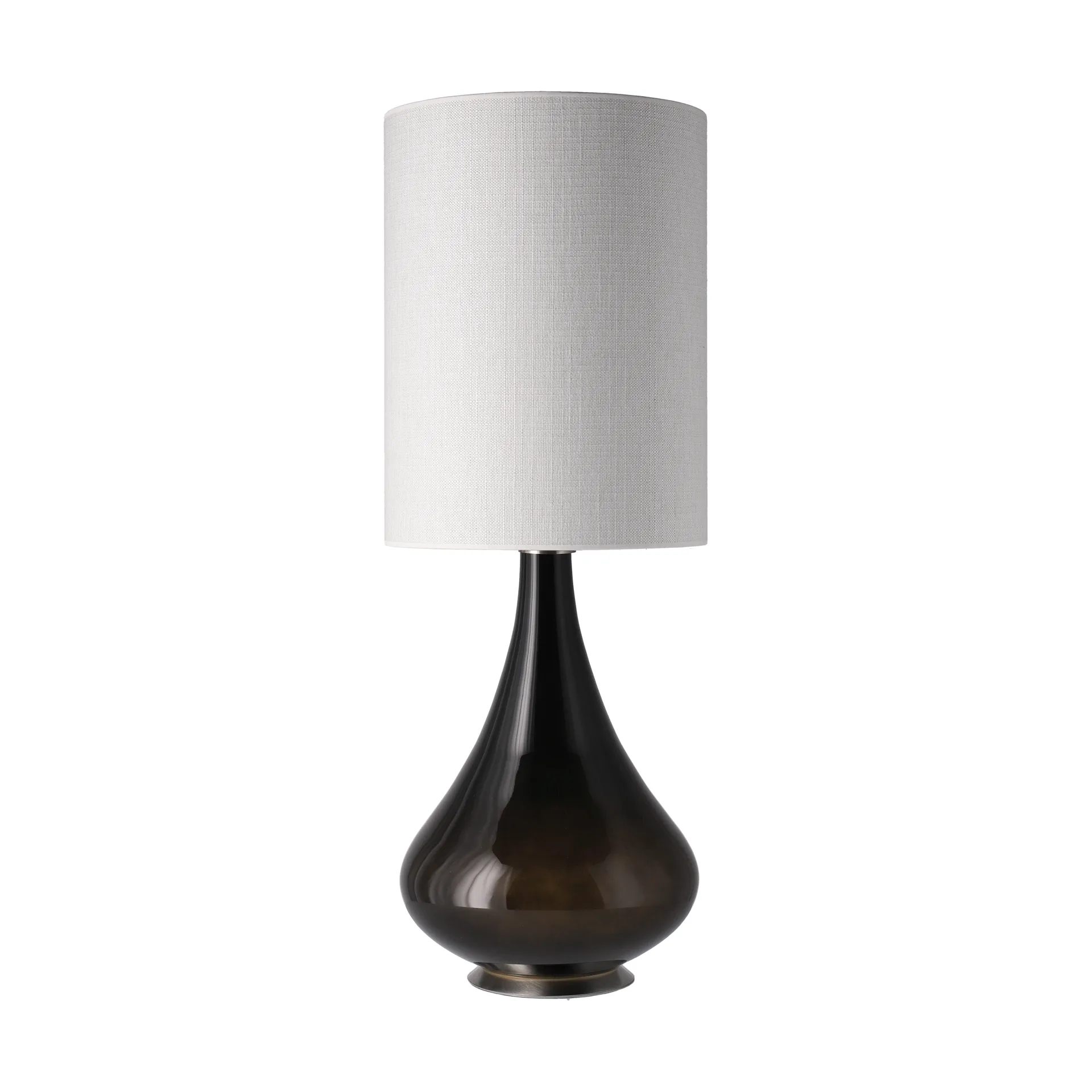 Lampada da tavolo Renata con base nera, Babel Beige L Flavia Lamps