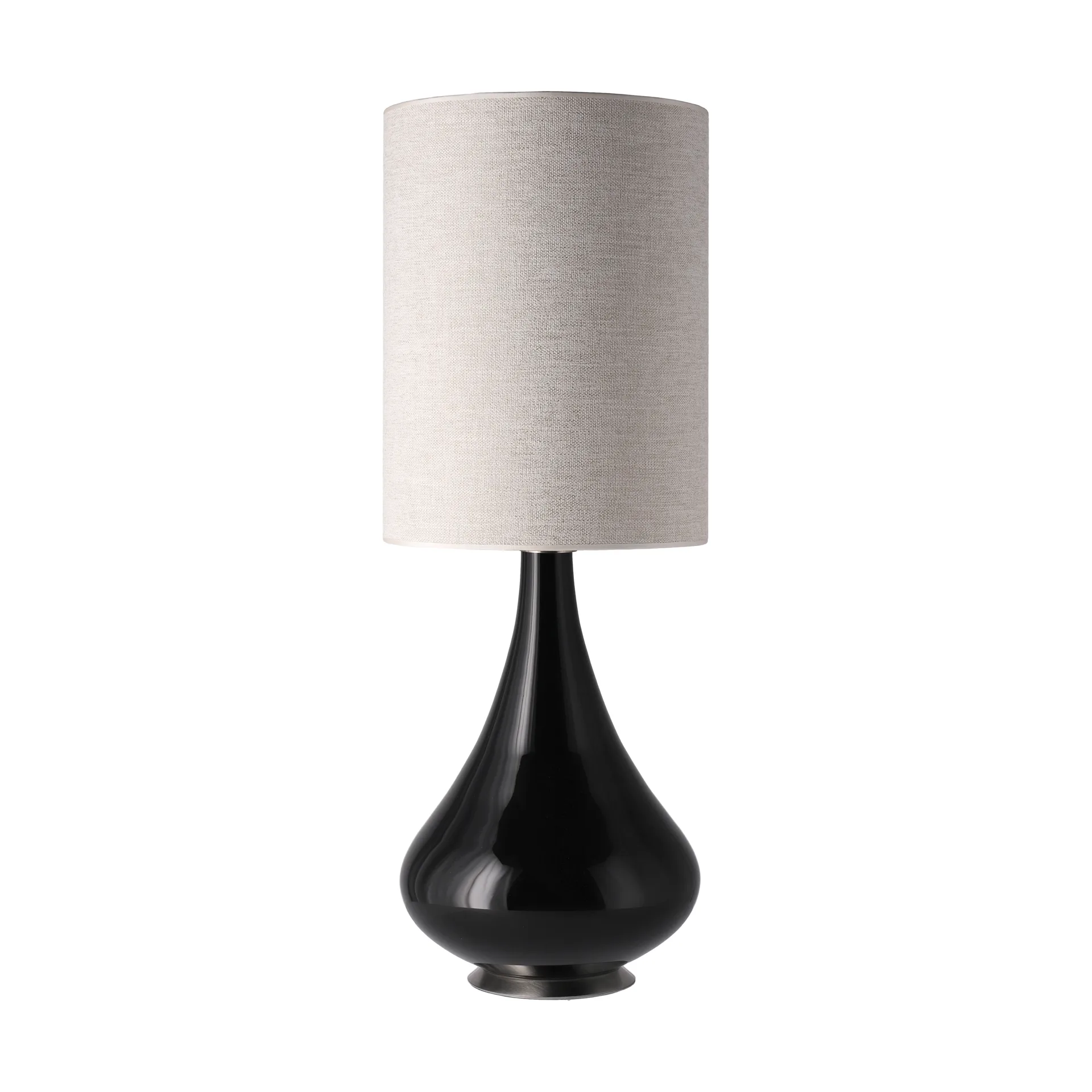 Lampada da tavolo Renata con base nera, London Beige L Flavia Lamps