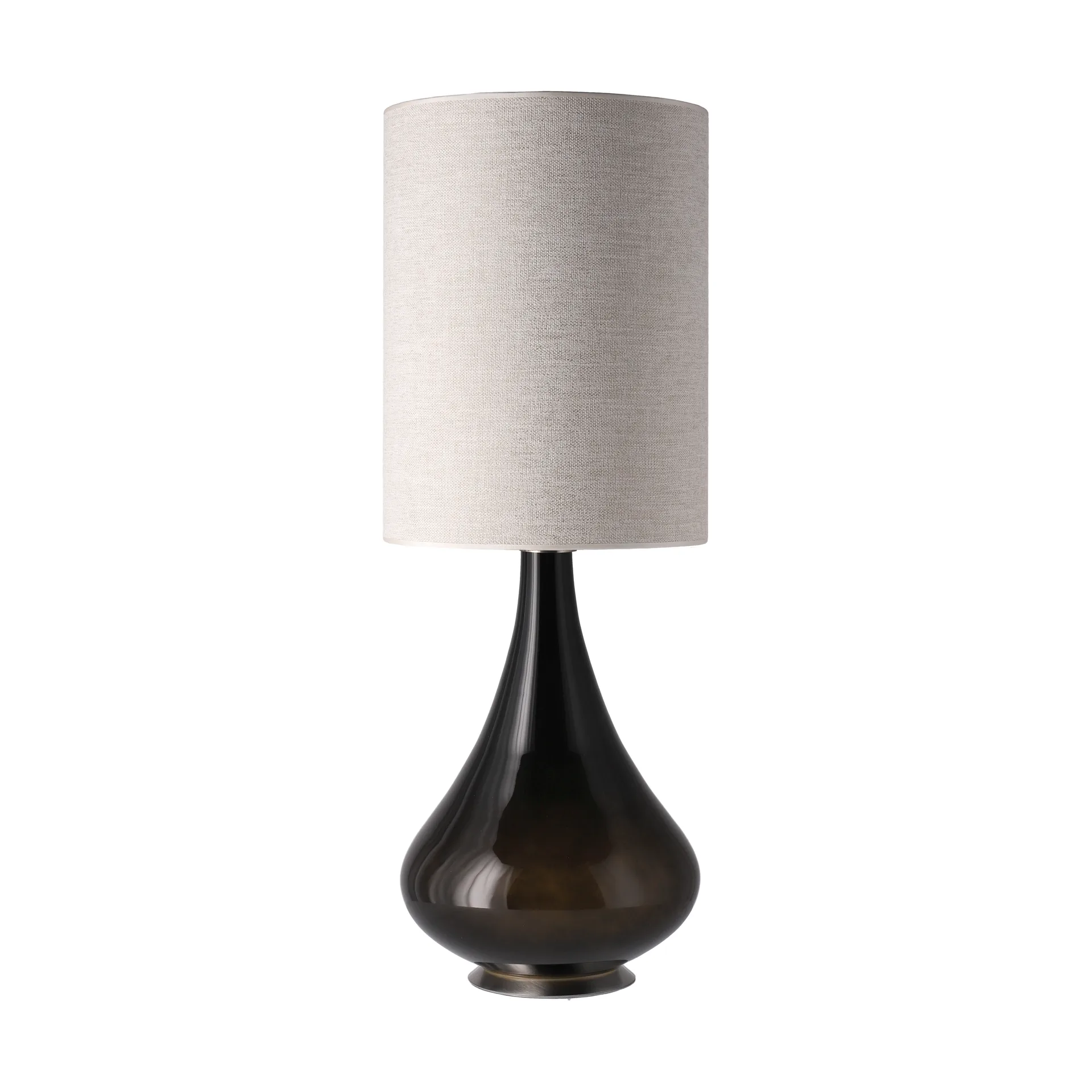 Lampada da tavolo Renata con base nera, London Beige L Flavia Lamps