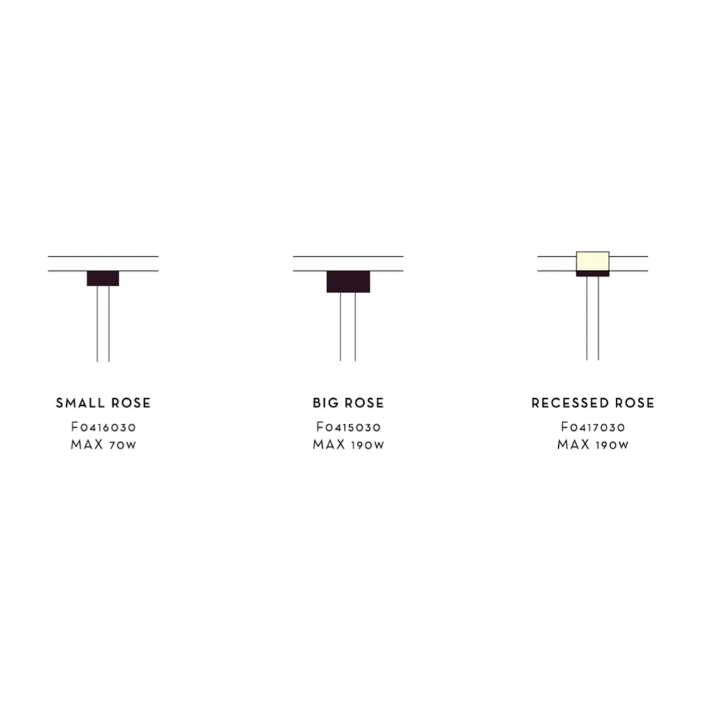 Arrangement Rose cupola da soffitto, Black, small Flos