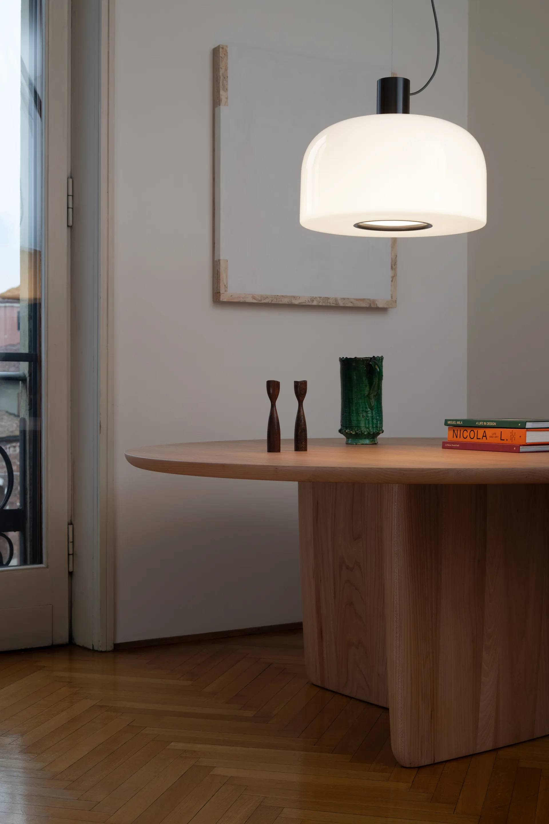 Lampada a sospensione Bellhop Glass S1, Cioko Flos