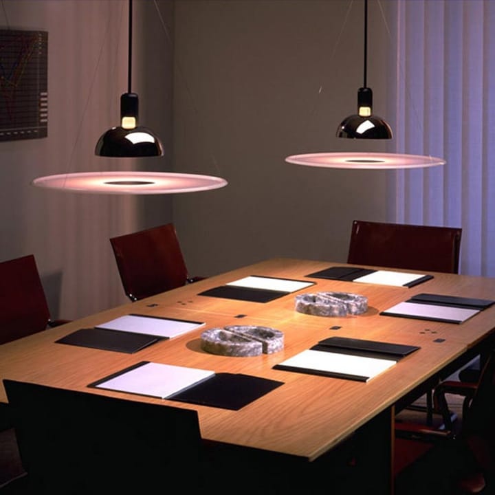 Lampada a sospensione Frisbi, Vetro opale bianco Flos