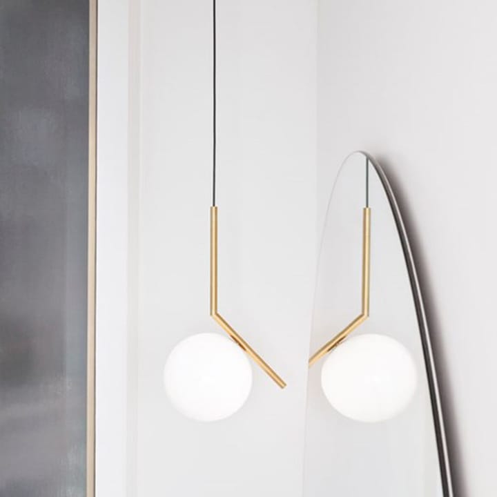 Lampada a sospensione IC lights S1, Ottone spazzolato-opale Flos