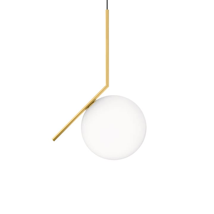 Lampada a sospensione IC lights S2 - Ottone spazzolato-opal - Flos