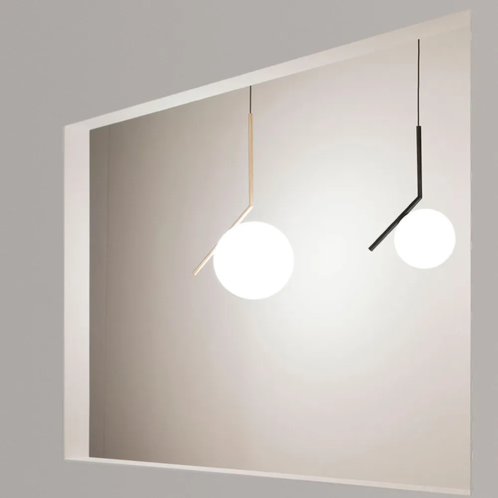 Lampada a sospensione IC lights S2, Ottone spazzolato-opal Flos