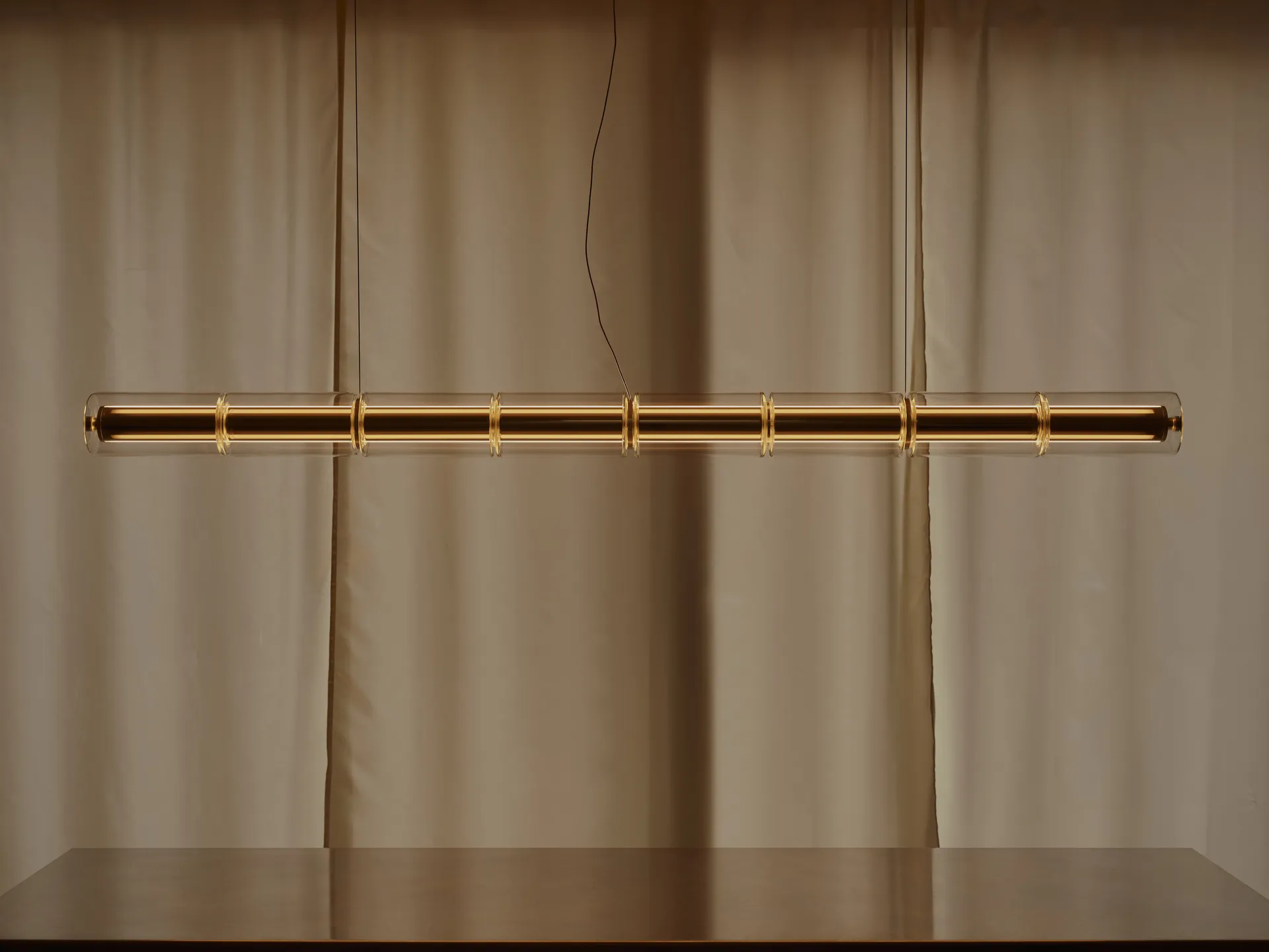 Lampada a sospensione Luce Cilindrica S2 207,2 cm, Glass Flos