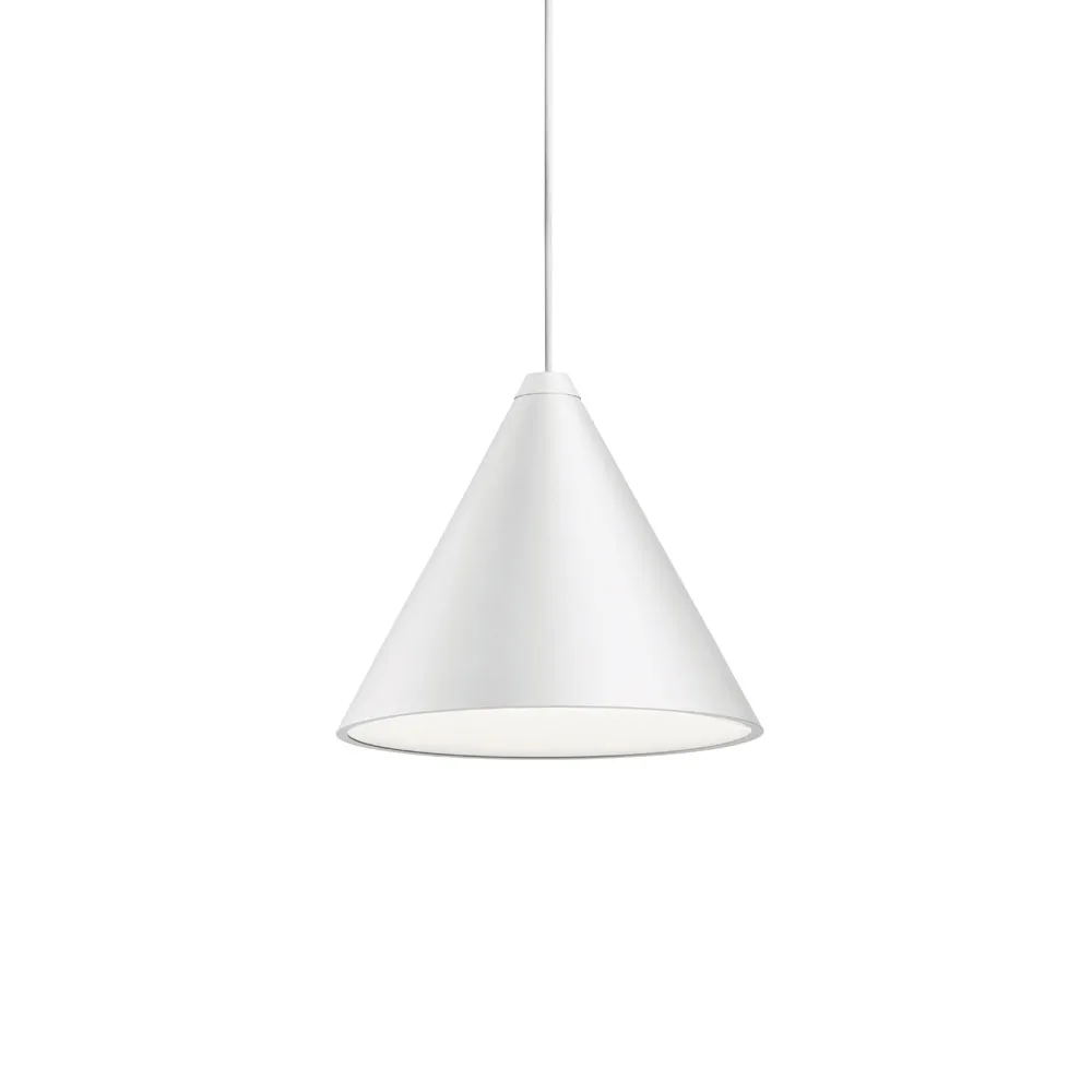 Lampada a sospensione String Light Cone, Bianco, cavo 12 m Flos