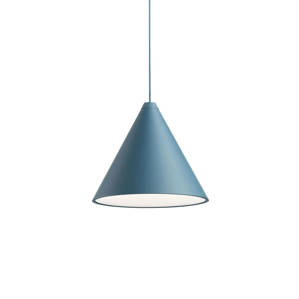 Lampada a sospensione String Light Cone, Blu, 12 m cavo Flos