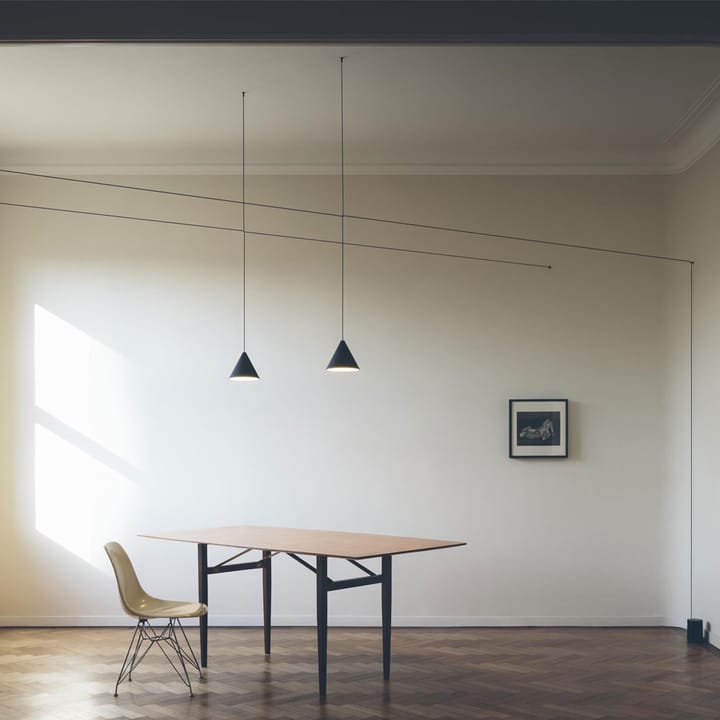 Lampada a sospensione String Light Cone, Blu, 12 m cavo Flos