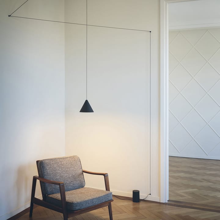Lampada a sospensione String Light Cone, Blu, 12 m cavo Flos