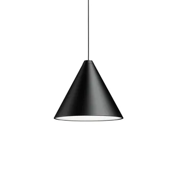 Lampada a sospensione String Light Cone - Nero, cavo 12 m - Flos
