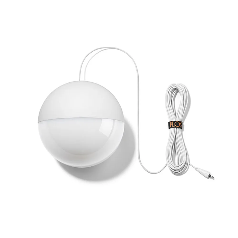 Lampada a sospensione String Light Sphere, Bianco, cavo 22 m Flos