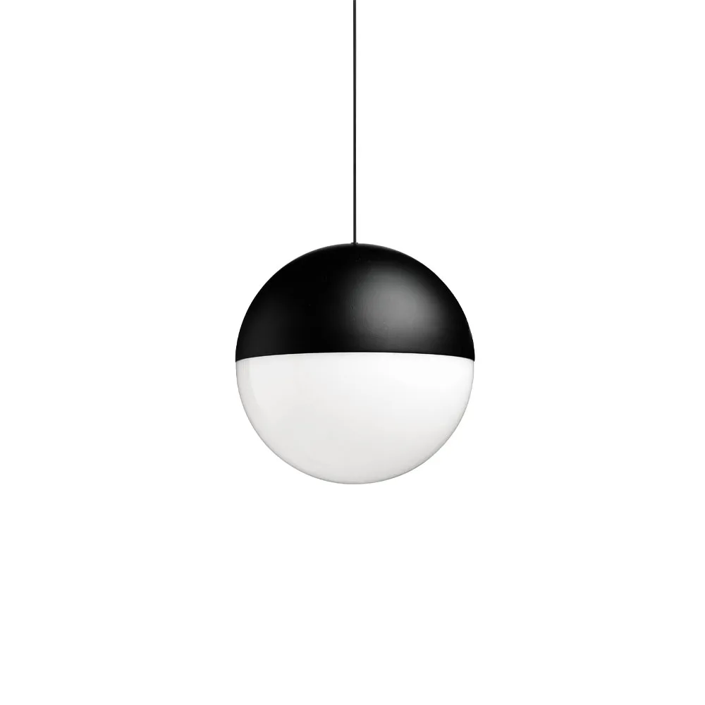 Lampada a sospensione String Light Sphere, Nero, cavo 12 m Flos