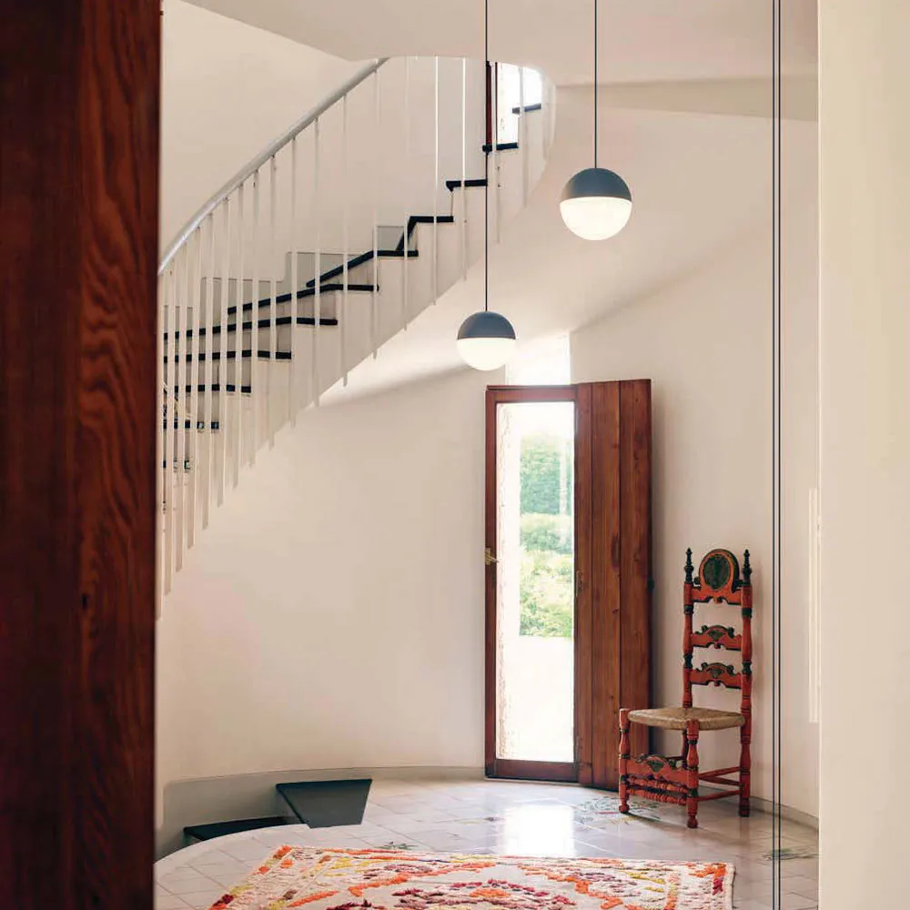 Lampada a sospensione String Light Sphere, Nero, cavo 12 m Flos