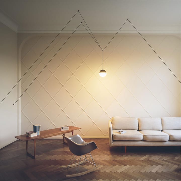 Lampada a sospensione String Light Sphere, Nero, cavo 12 m Flos