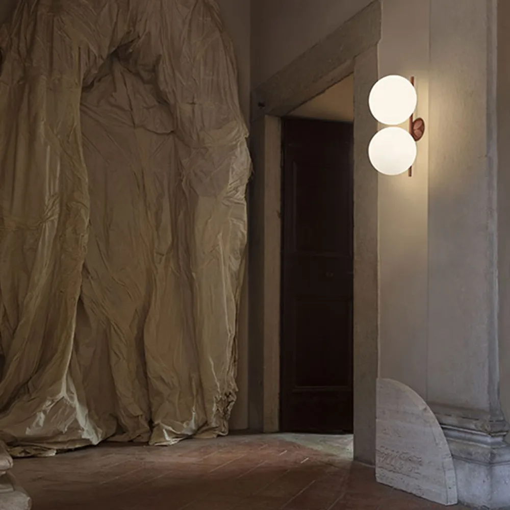 Lampada da parete IC lights C/W1 Double, Bordeaux-opale Flos