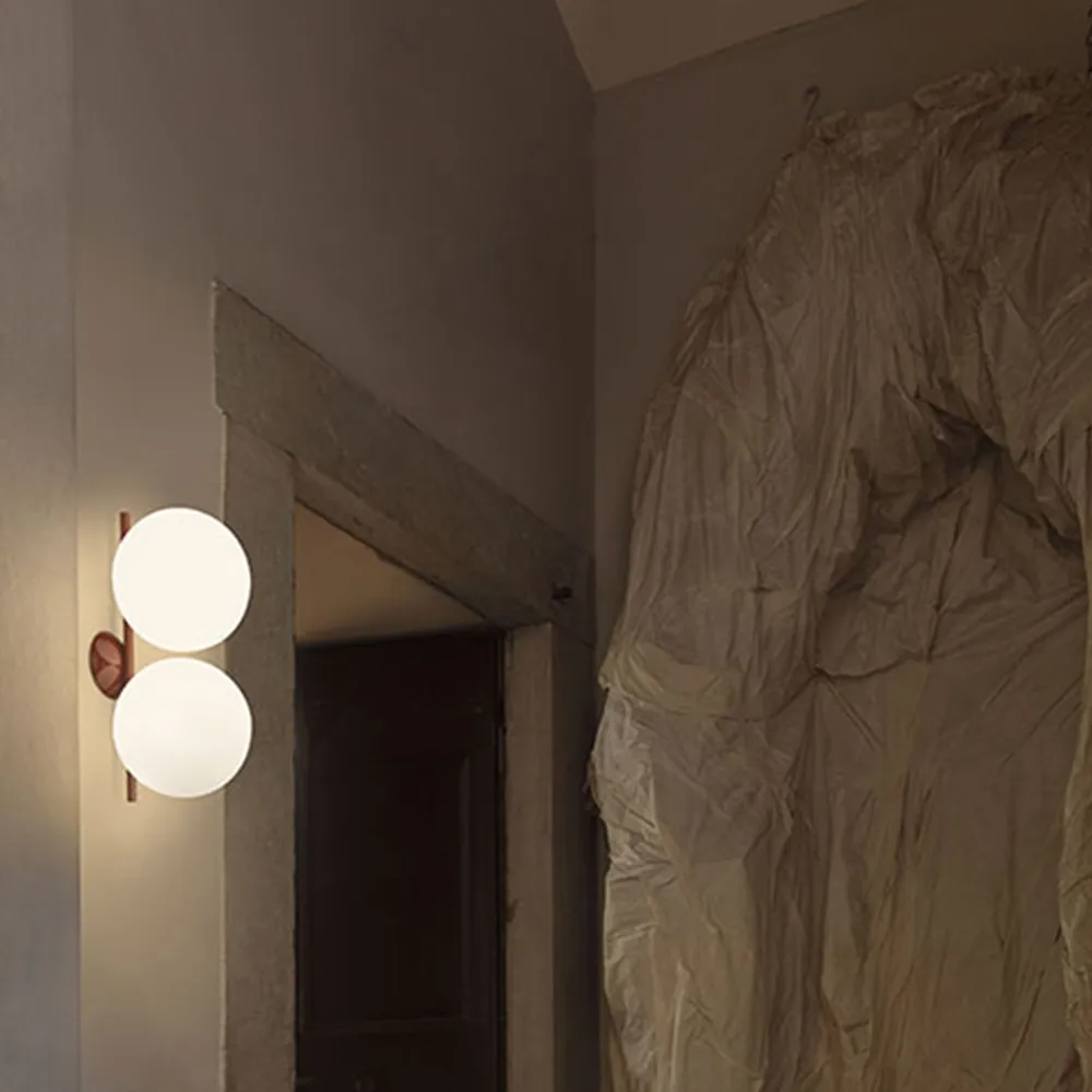 Lampada da parete IC lights C/W1 Double, Nero-opale Flos