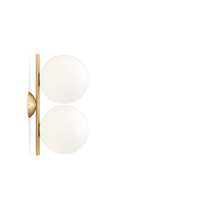 Lampada da parete IC lights C/W1 Double - Ottone spazzolato-opal - Flos