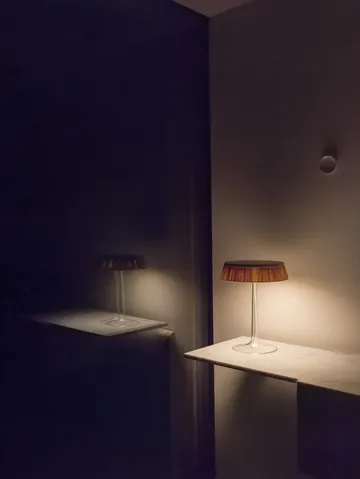 Lampada da tavolo Bon Jour T - Grigio fumo-top in cromo opaco - Flos