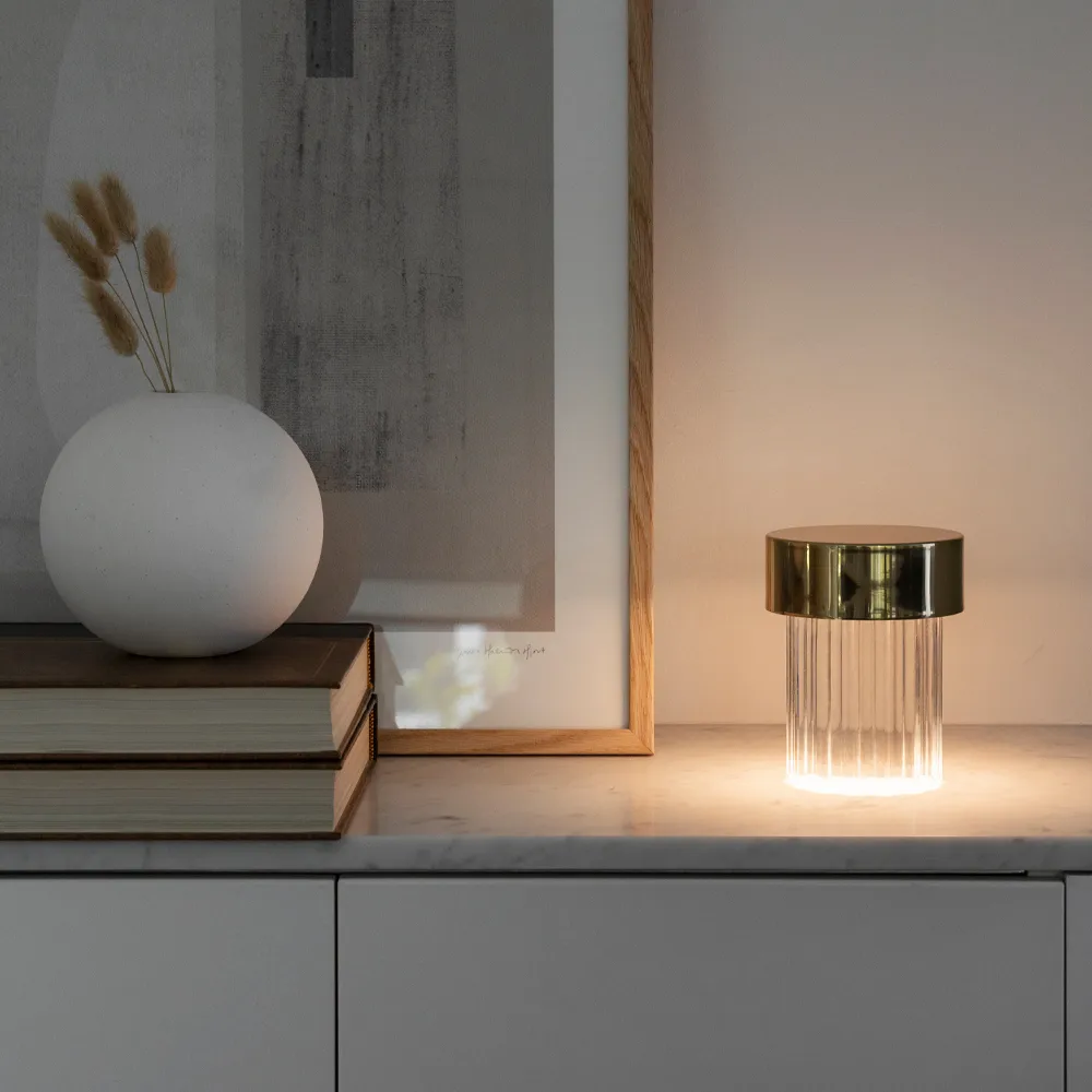 Lampada da tavolo Last Order Fluted IP20, Ottone Flos