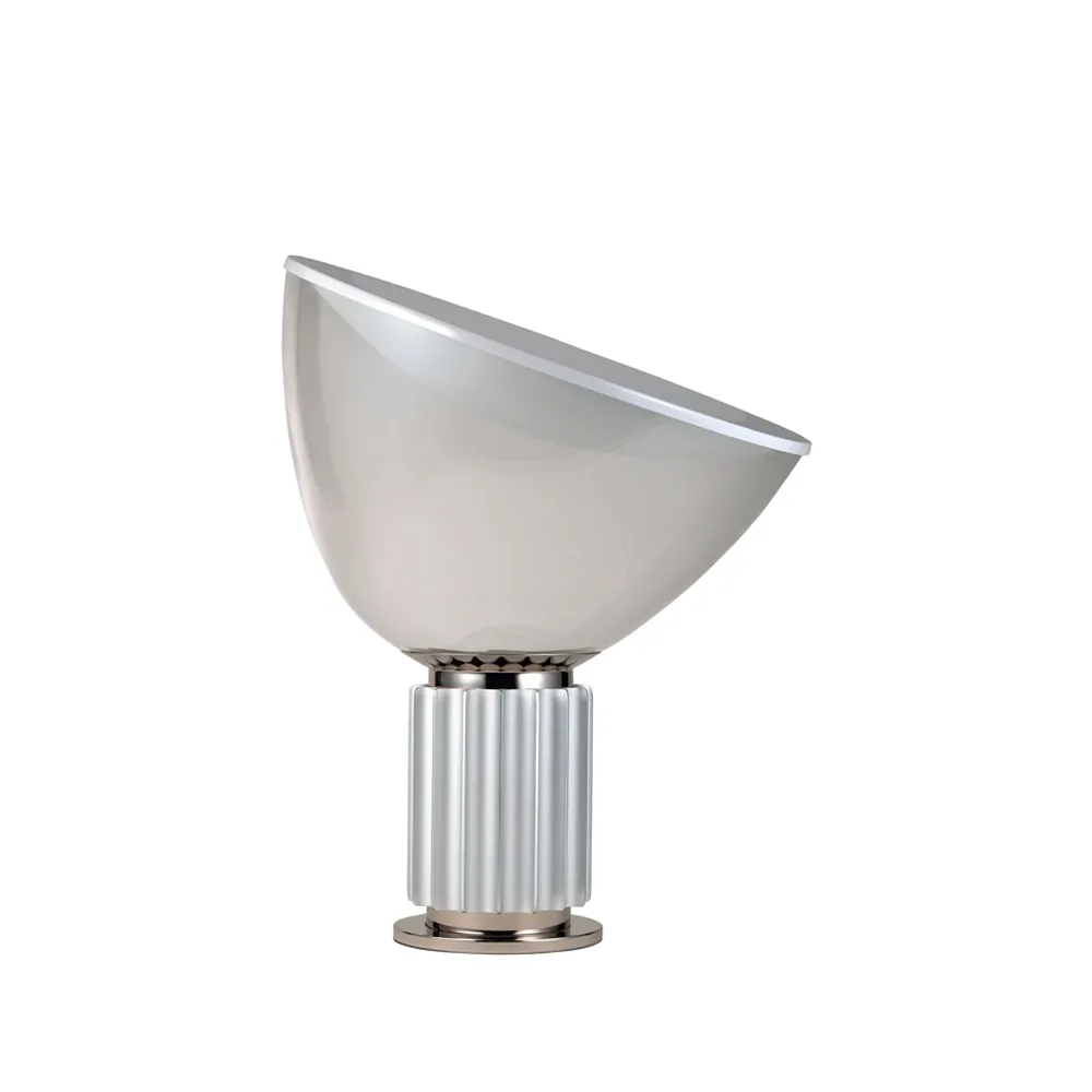 Lampada da tavolo Taccia Small LED 48,5 cm, Campana di vetro Silver Flos