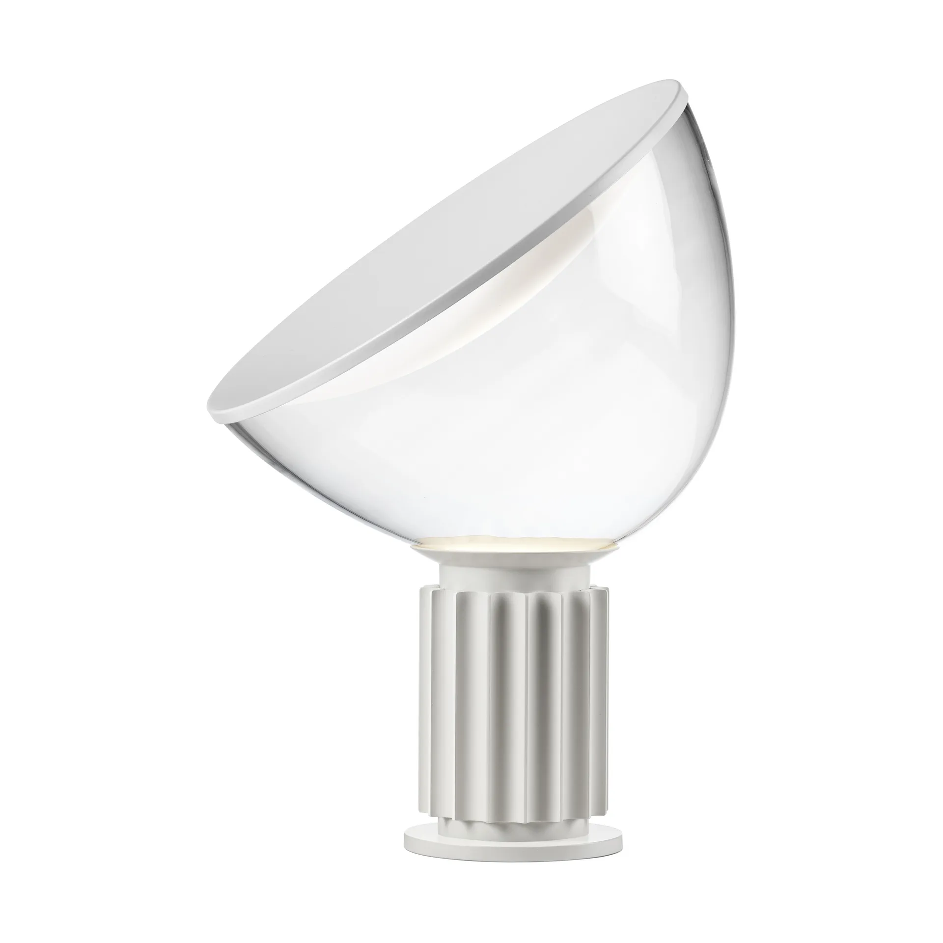 Lampada da tavolo Taccia Small LED 48,5 cm, Matt bianco-cupola di vetro Flos