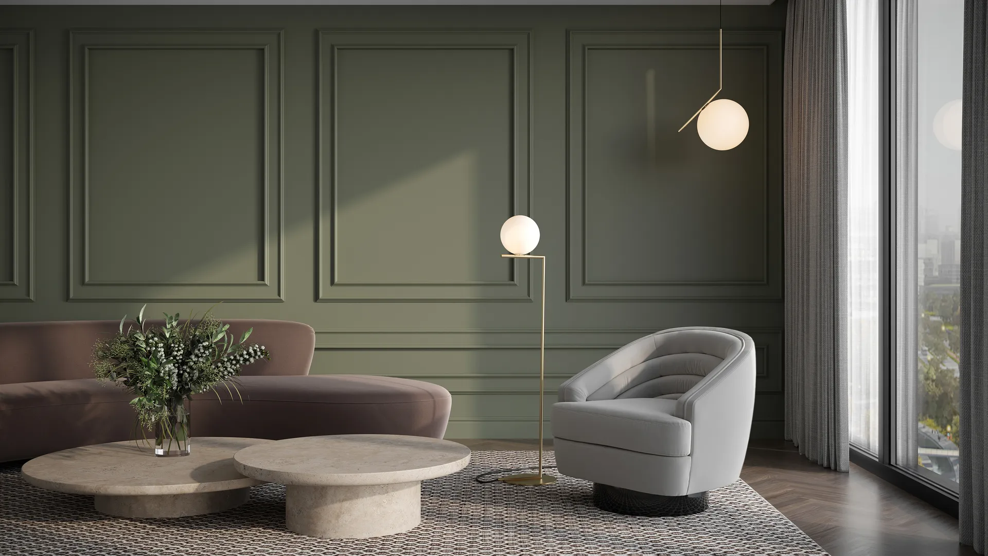 Lampada da terra IC F1 135 cm, Gold Flos