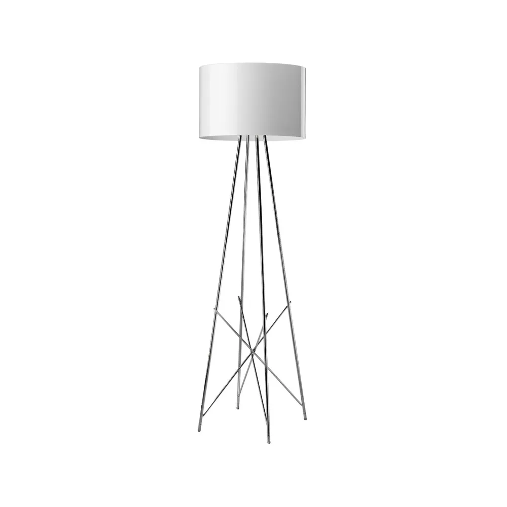 Lampada da terra Ray F2, Bianco-cromo Flos