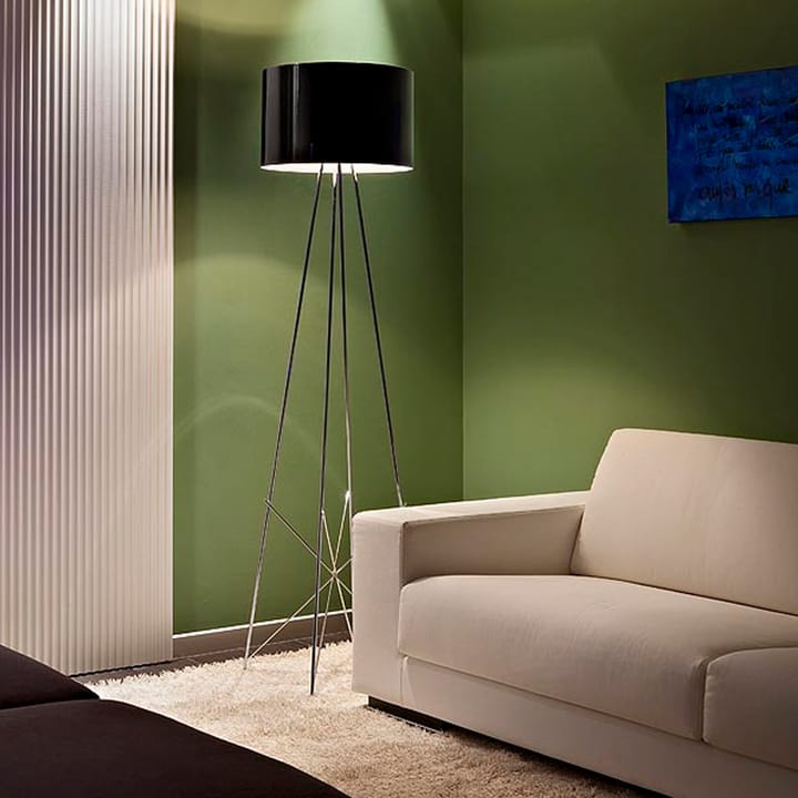 Lampada da terra Ray F2, Nero-cromo Flos