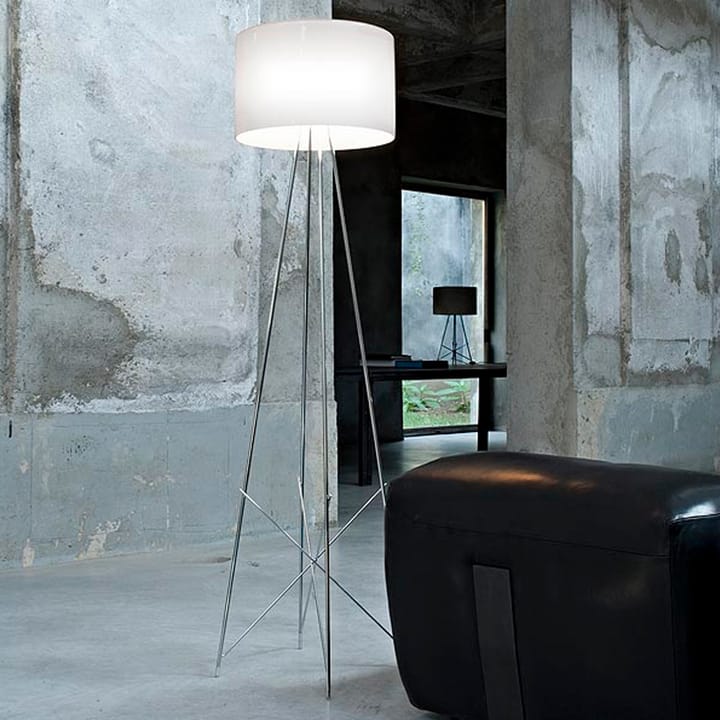 Lampada da terra Ray F2, Nero-cromo Flos