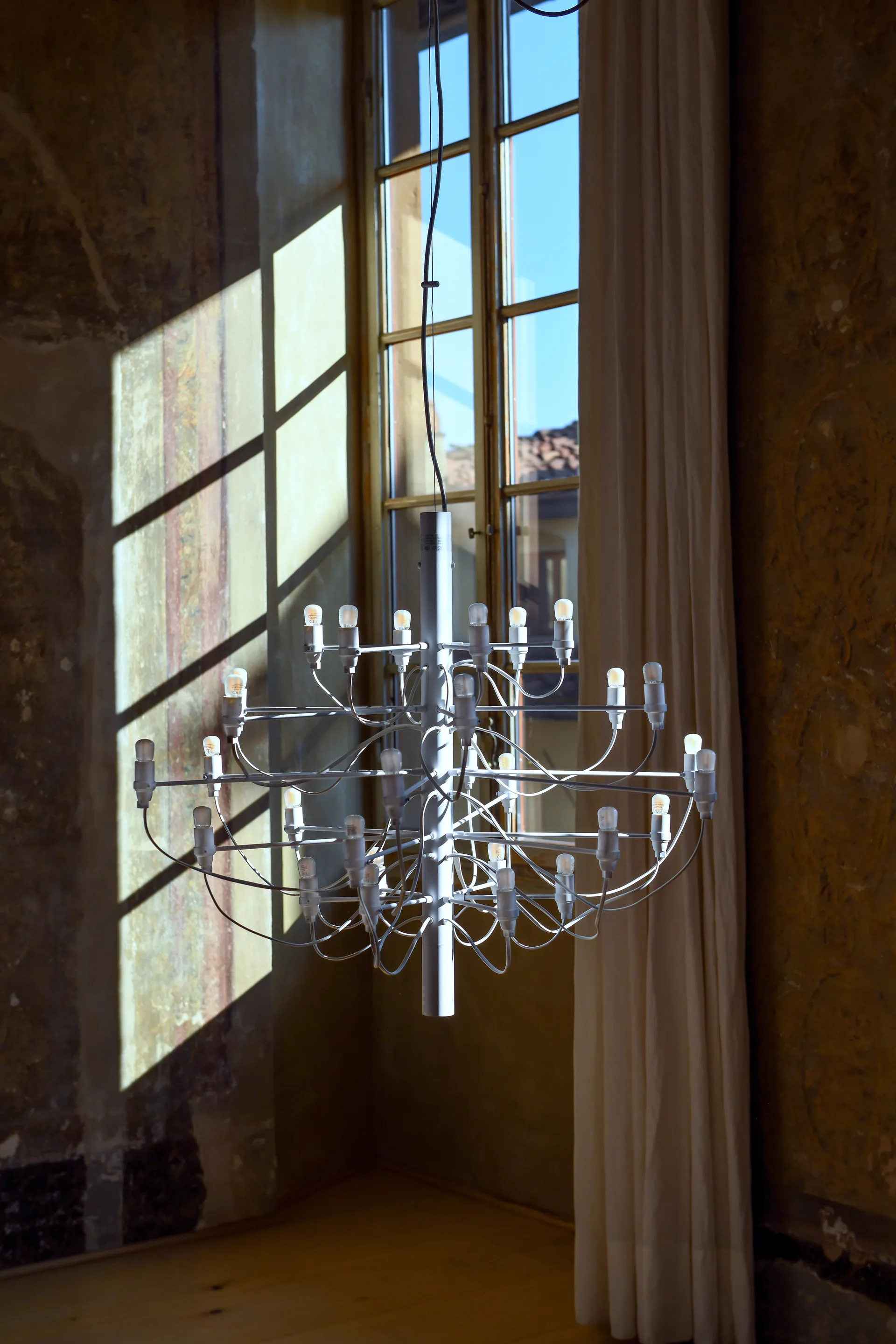 Lampadario 2097 Sarfatti LED, Mattvit 30 lampade Flos