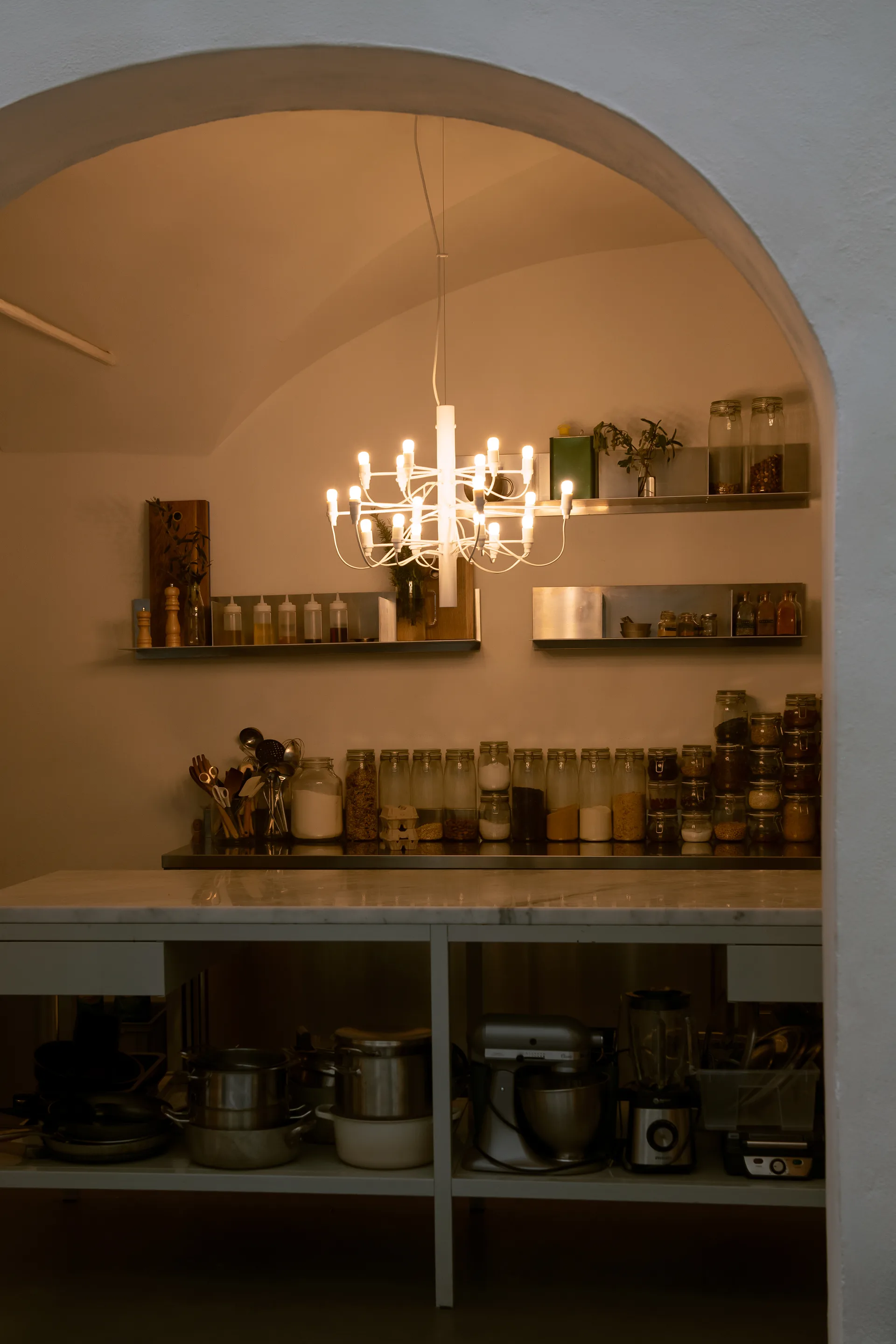 Lampadario 2097 Sarfatti, Matt bianco 18 lampade Flos