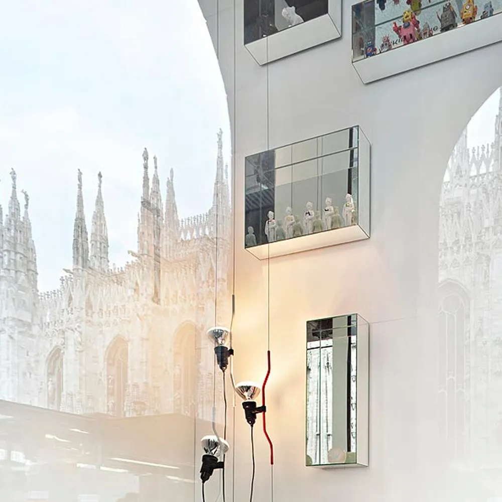 Parentesi lampada da pavimento e da soffitto dimmerabile, Rosso Flos