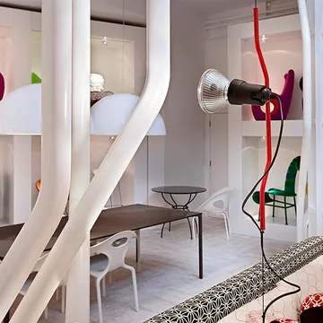 Parentesi lampada da pavimento e da soffitto - Nichel - Flos