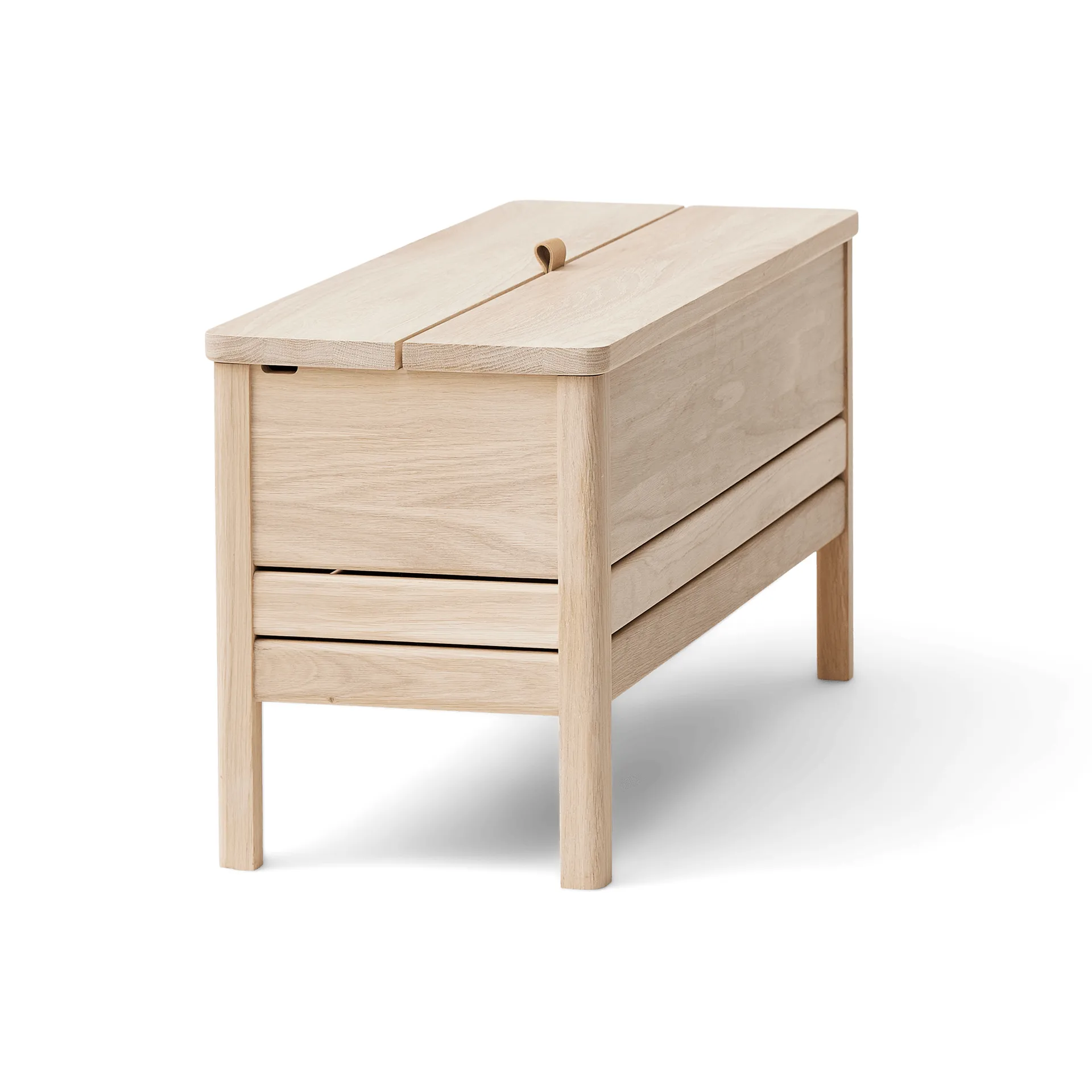 A Line panca contenitore 90 cm, Rovere sbiancato Form & Refine