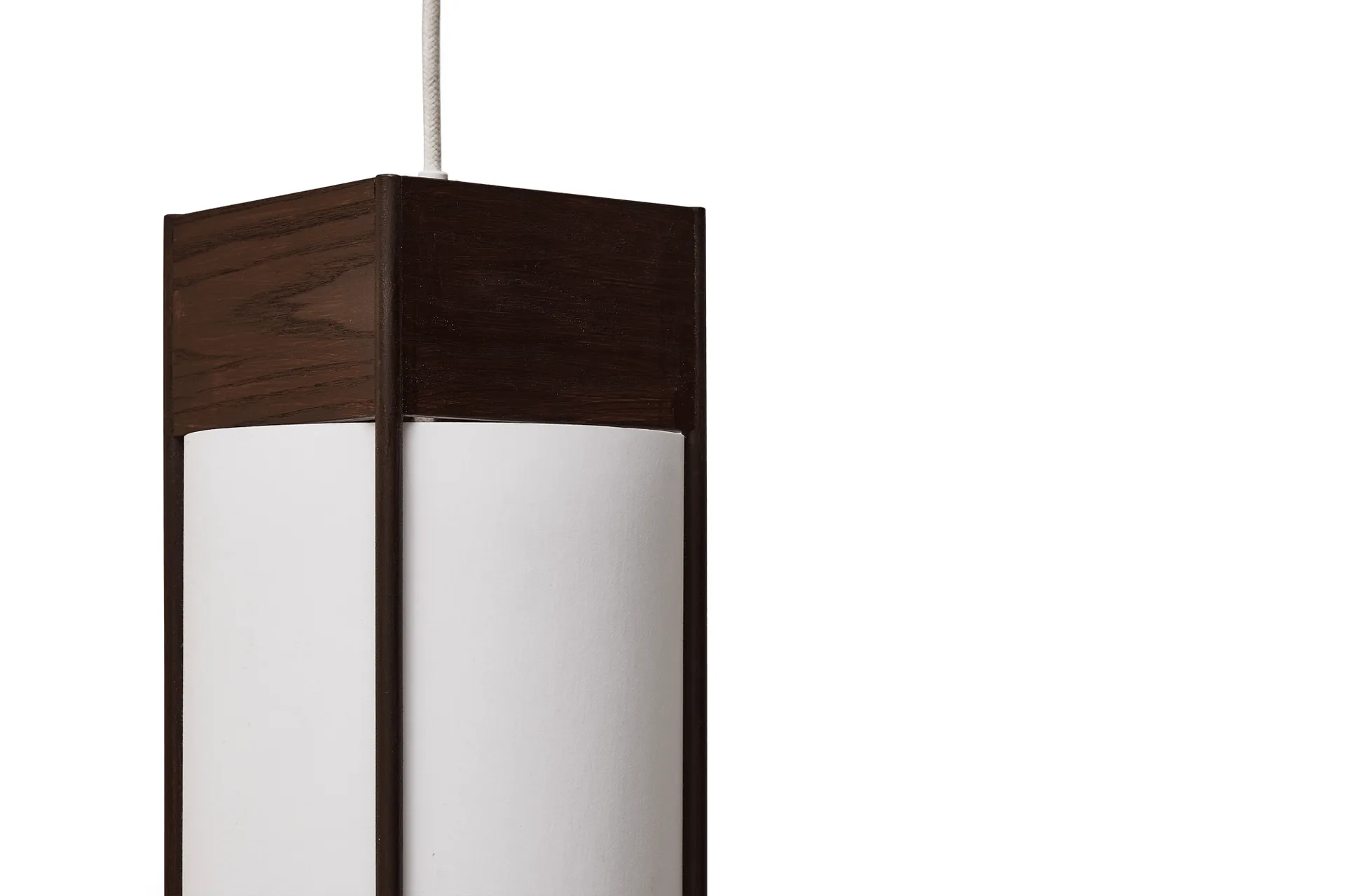 Andon lampada a sospensione, Frassino marrone scuro, long Form & Refine