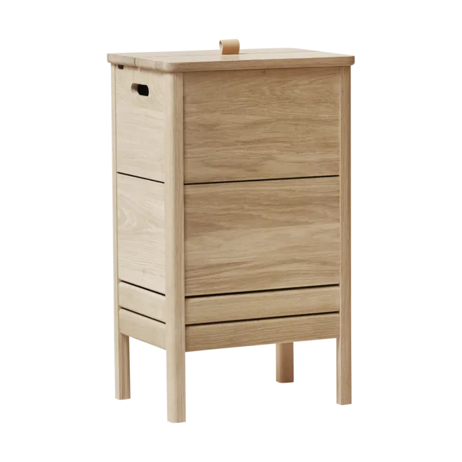 Cesto portabiancheria A Line, Rovere bianco Form & Refine