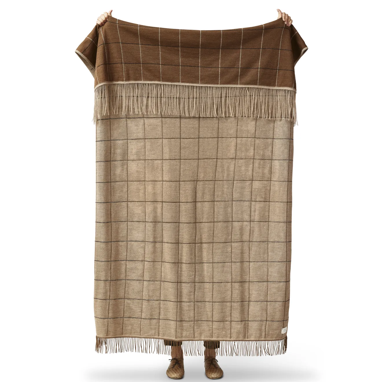 Coperta Aymara 130x190 cm, Nuovo quadrato marrone Form & Refine