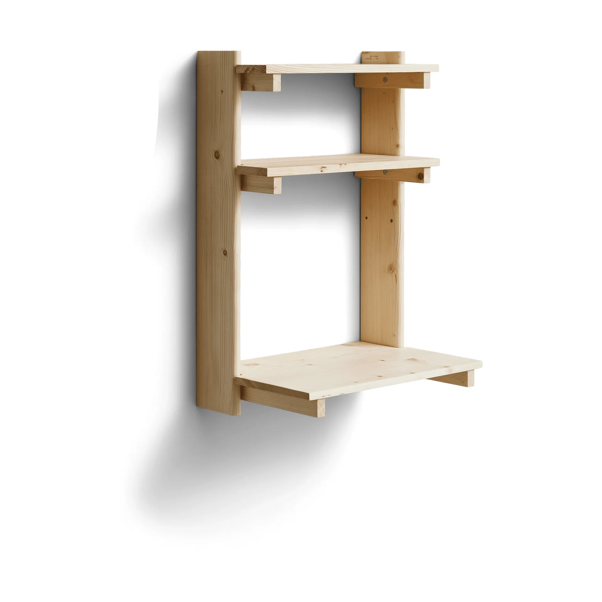 Mensola da parete con scrivania Beam, Legno di pino Form & Refine