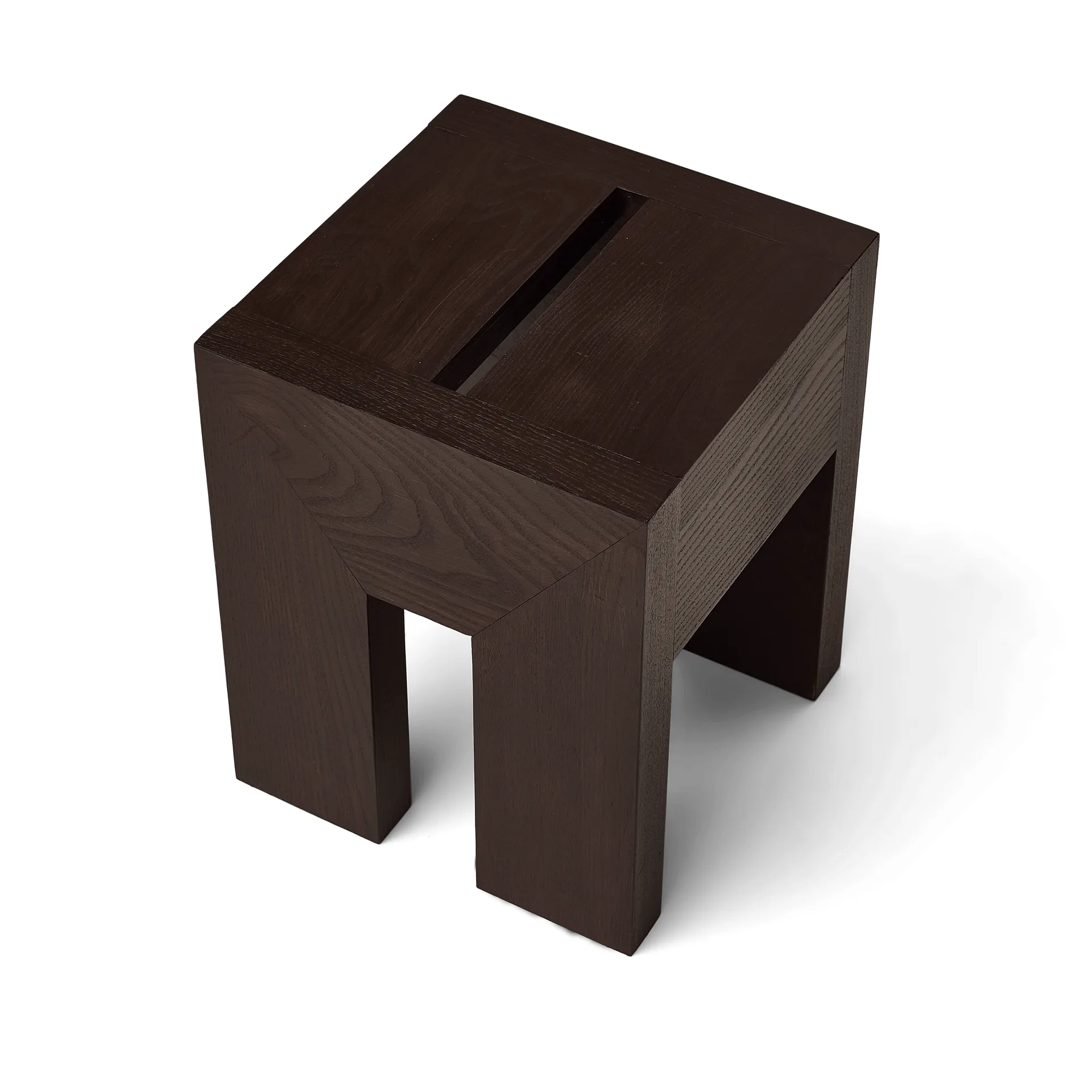 Monolith tavolino lato, Frassino marrone scuro, 29x29x36 cm Form & Refine