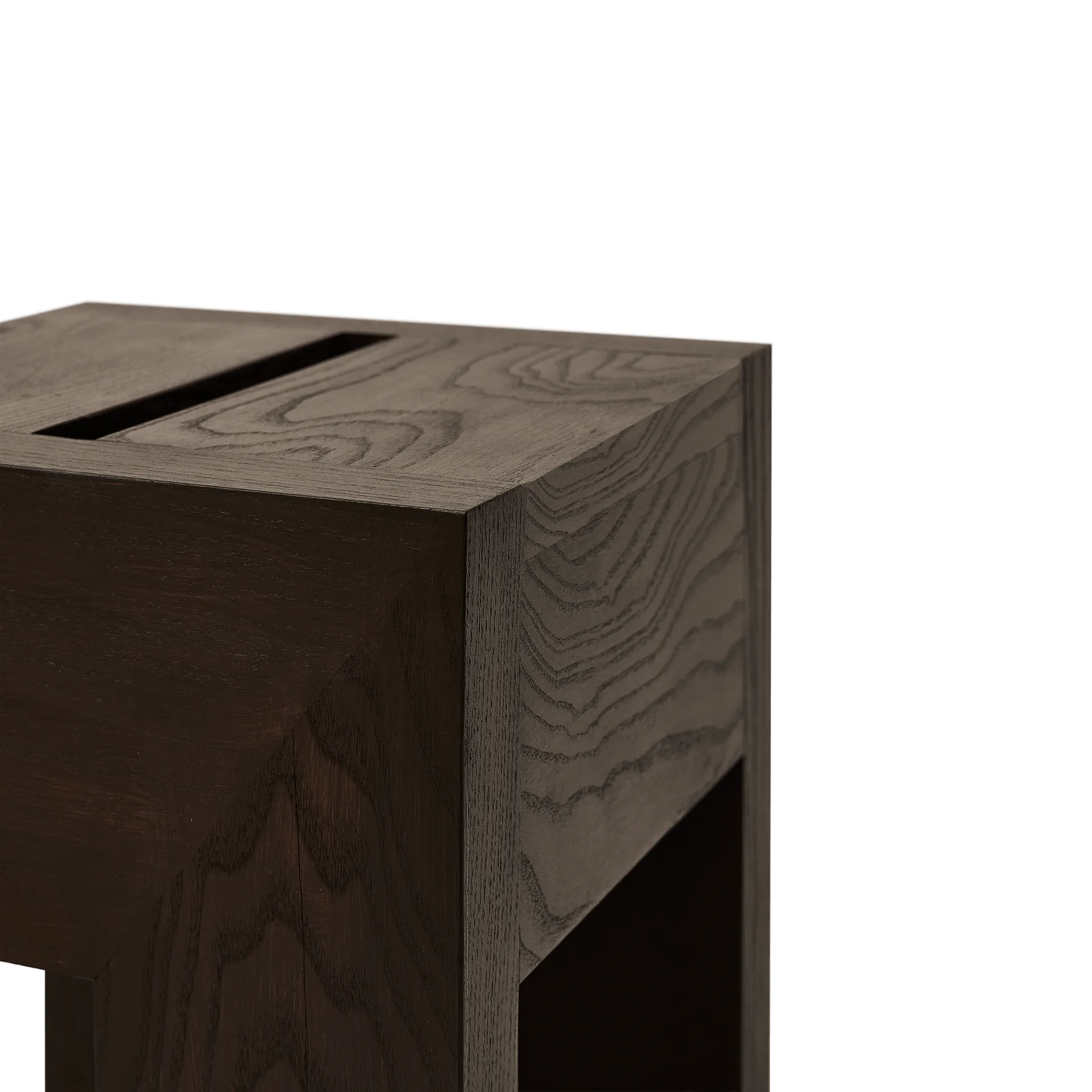 Monolith tavolino lato, Frassino marrone scuro, 29x29x36 cm Form & Refine