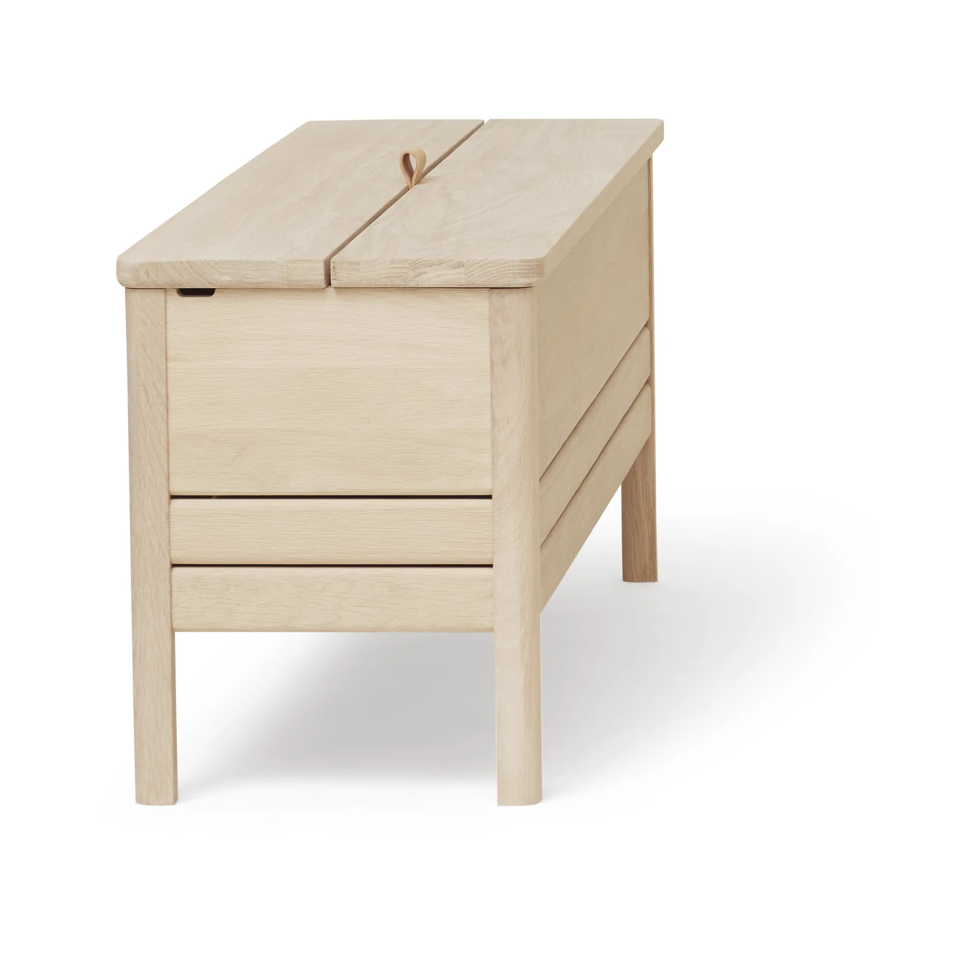 Panca contenitore A Line da 111 cm, Rovere bianco Form & Refine