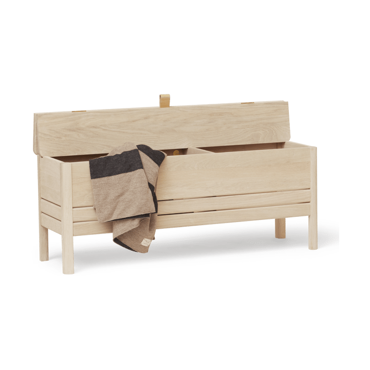 Panca contenitore A Line da 111 cm, Rovere bianco Form & Refine
