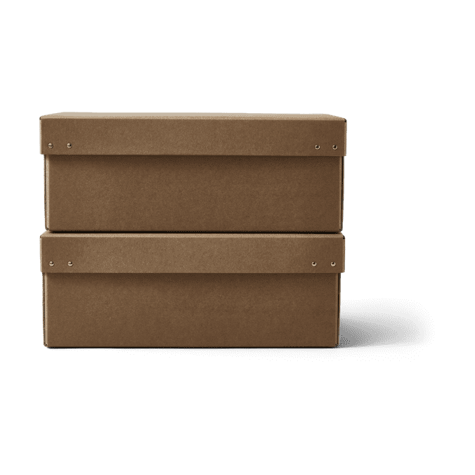 Scatola portaoggetti Ordinary, confezione da 2 - Marrone - Form & Refine