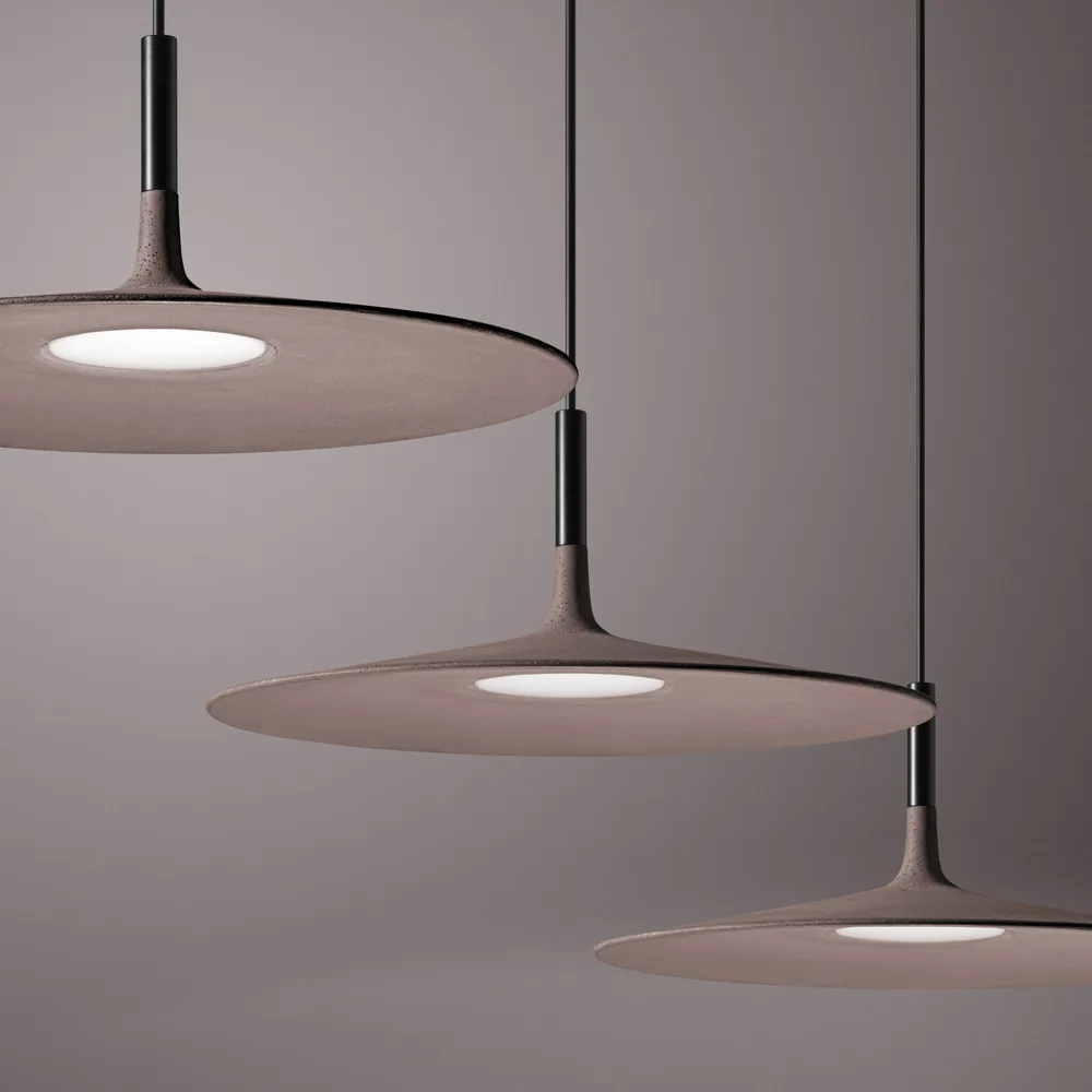Lampada a sospensione Aplomb Large, Cemento marrone Foscarini
