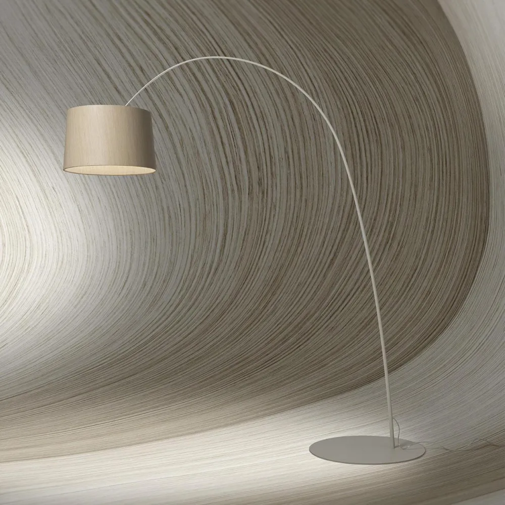 Lampada da pavimento Twiggy Wood, greige Foscarini